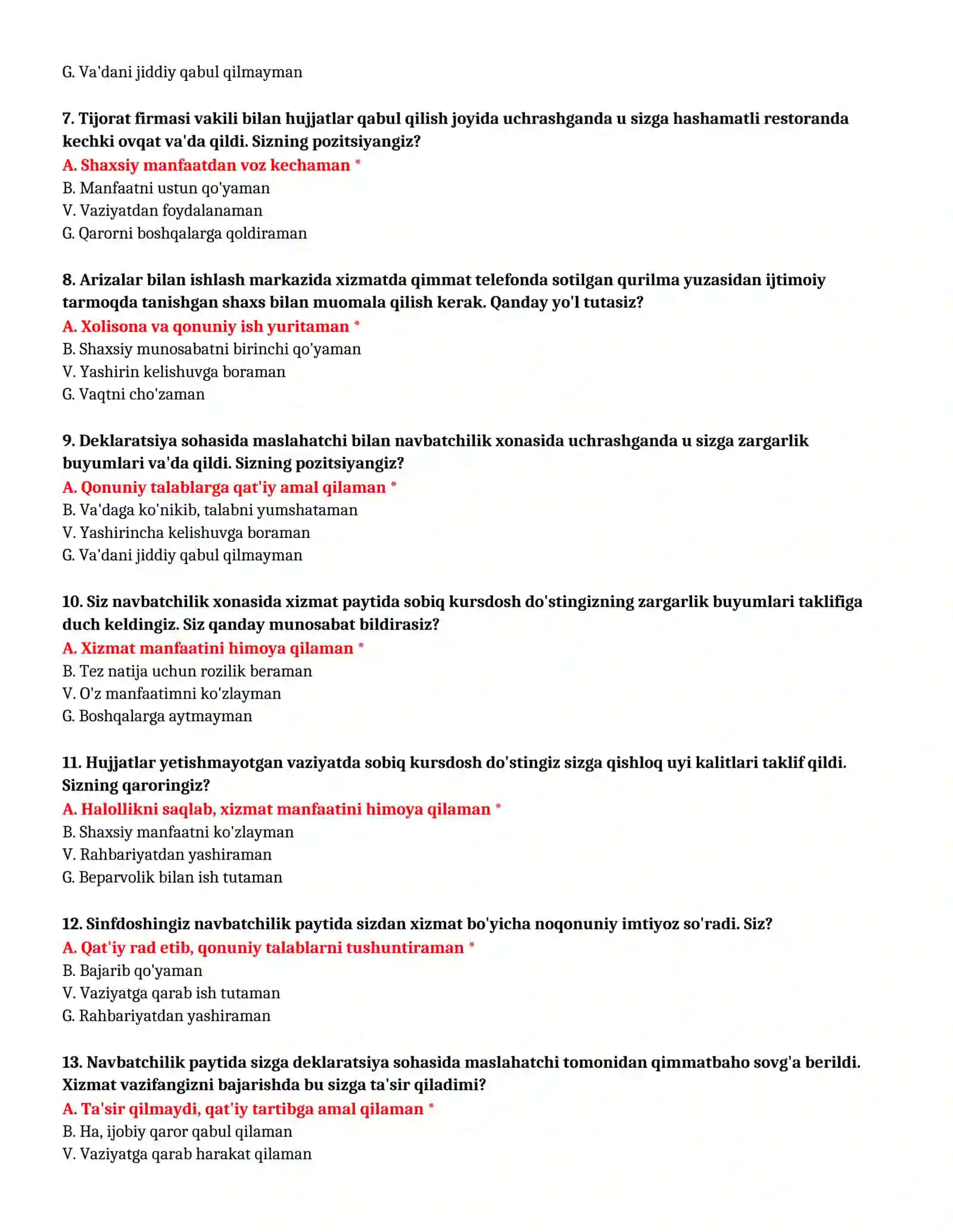Bojxona akademiyasiga kirish test savollari 3