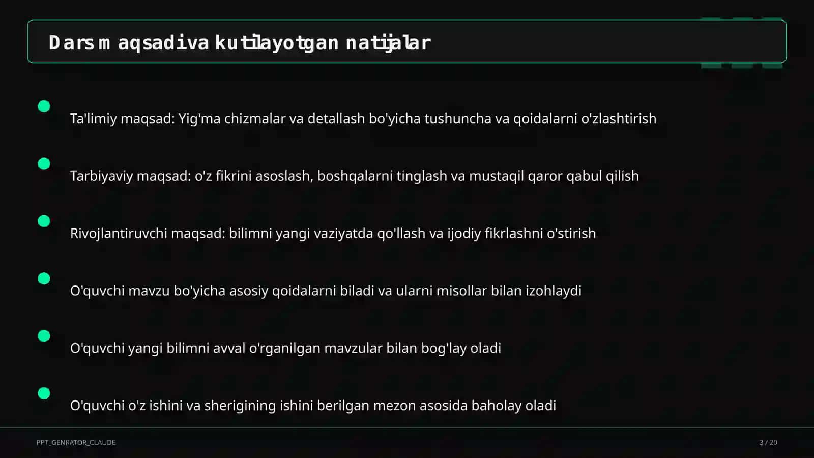 Yig'ma chizmalar va detallash (9-sinf) 3