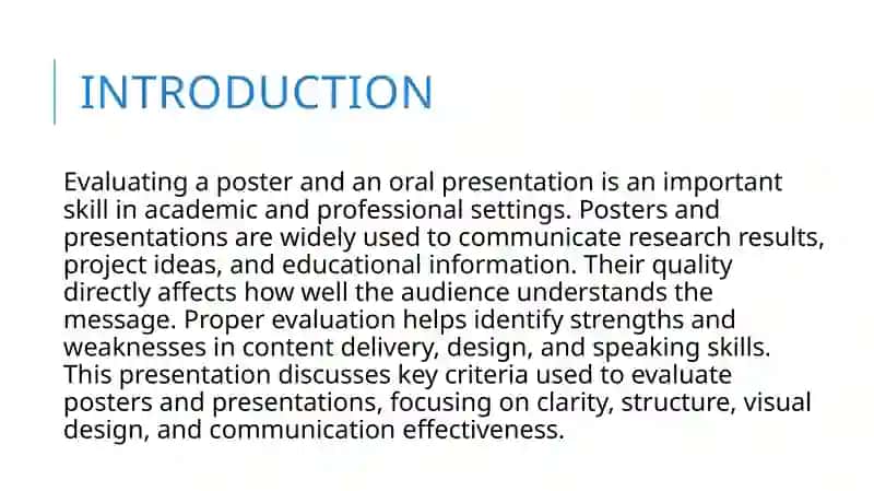 Evaluating a poster and presentation 3