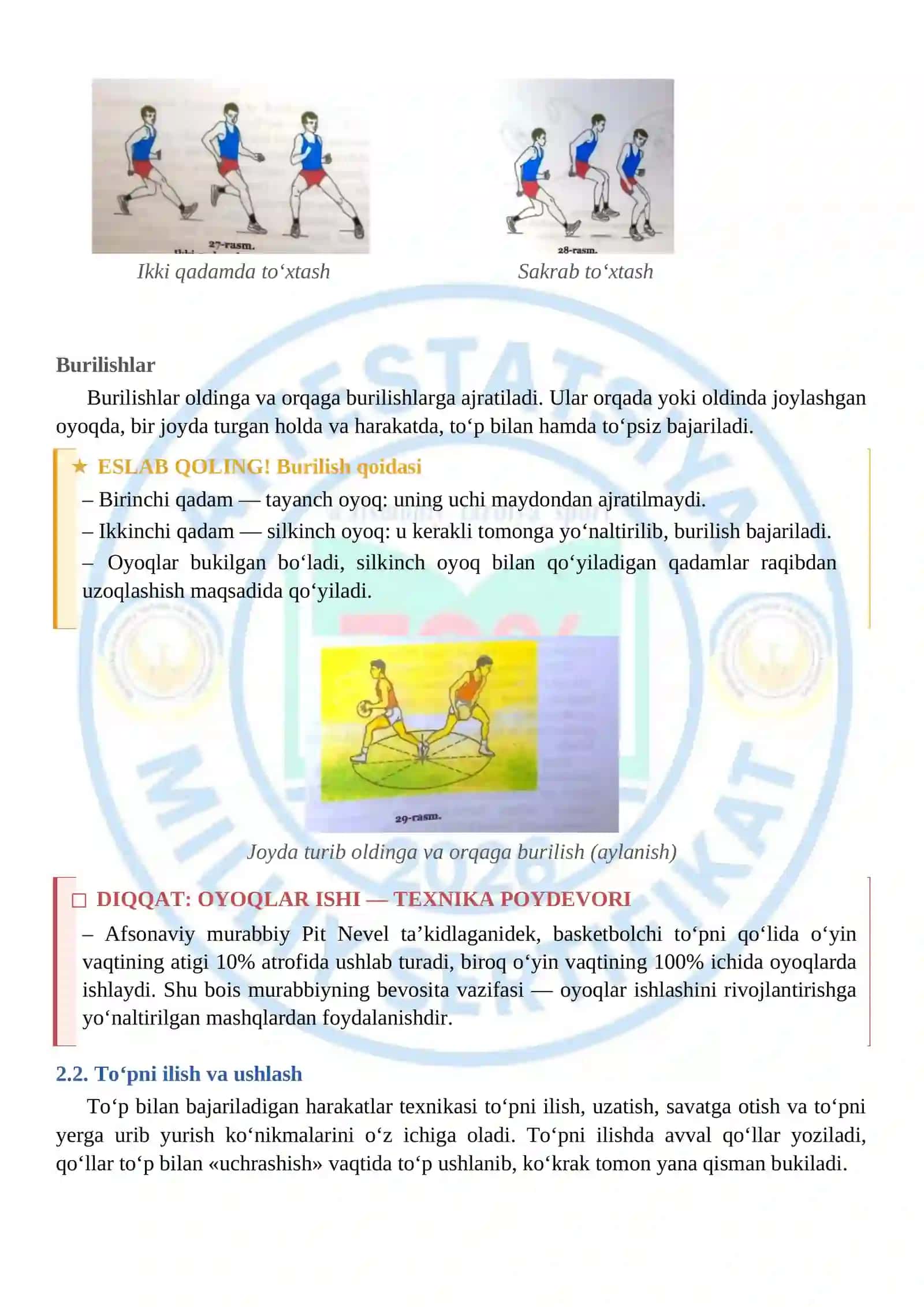 "Sport turlarini o„rgatish metodikasi (Basketbol)" darsligi 3