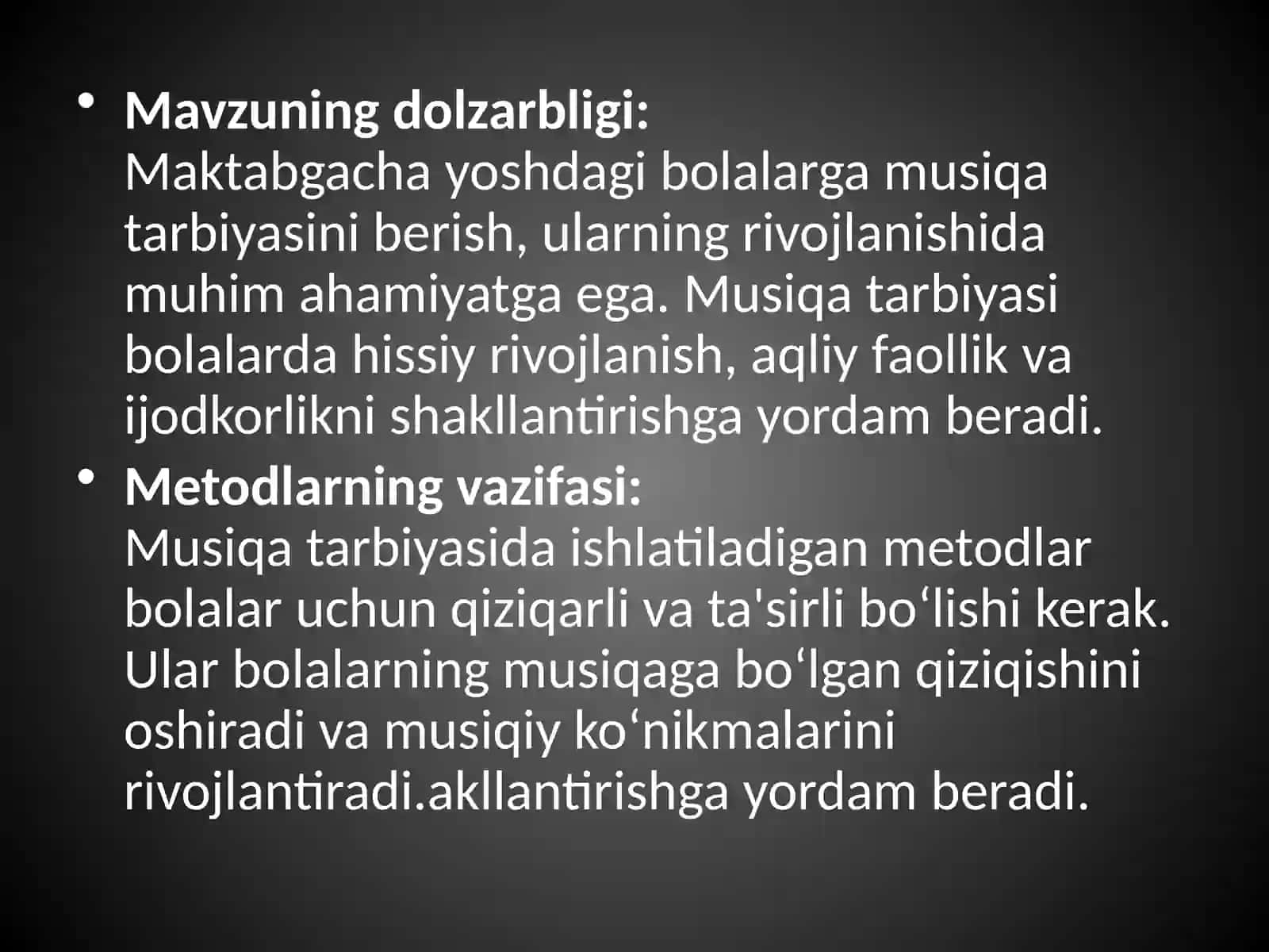 Bolalar musiqiy ta'limi metodikasi 3