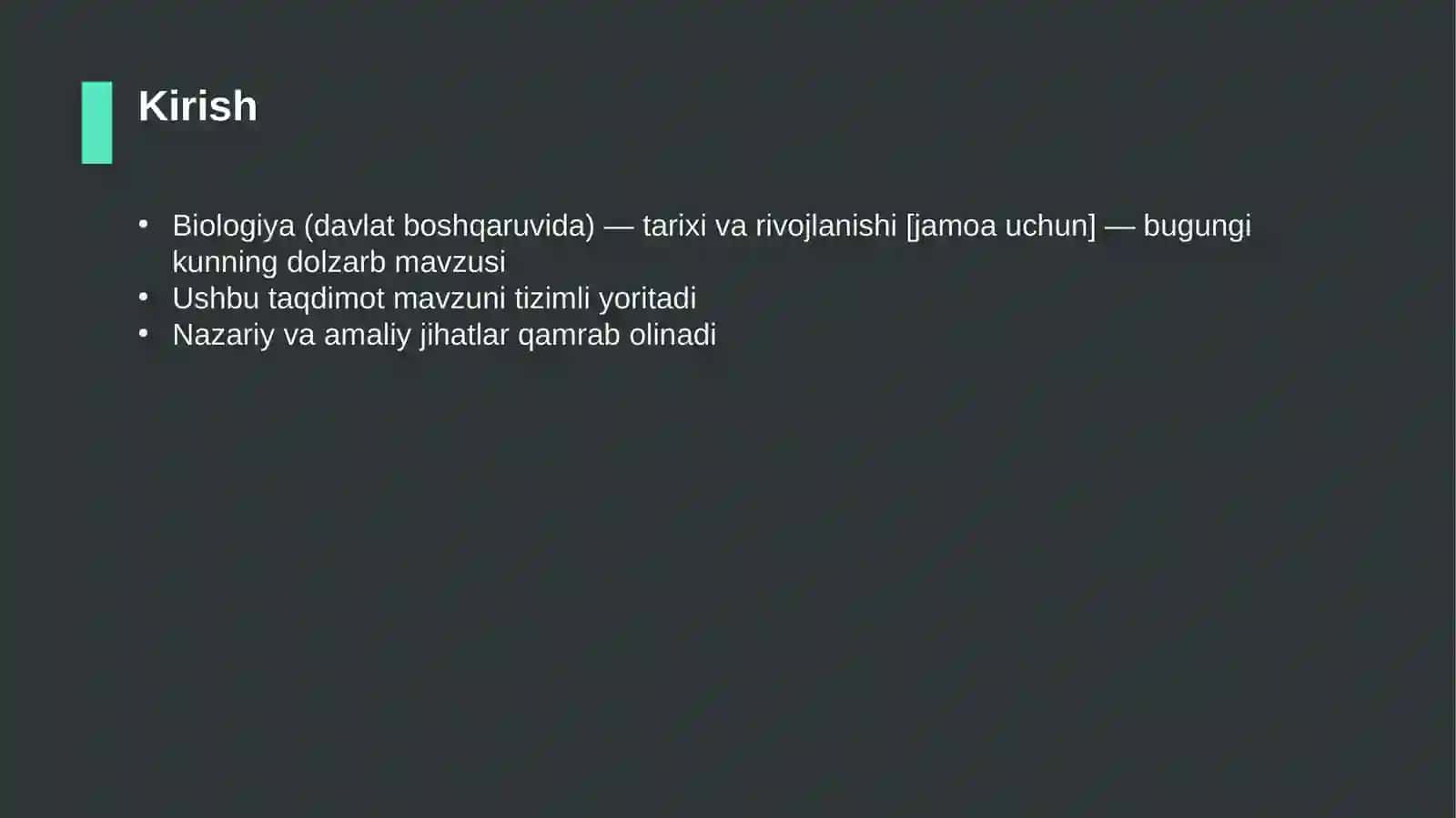 Biologiya (davlat boshqaruvida) — tarixi va rivojlanishi [jamoa uchun] 3