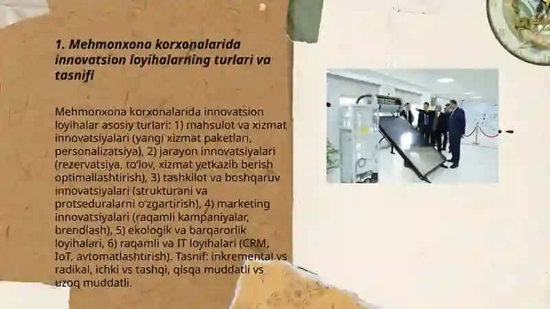 Mehmonxona korxonalarida innovatsion loyihalarni amalga oshirishning òziga xos xususiyatlari 3