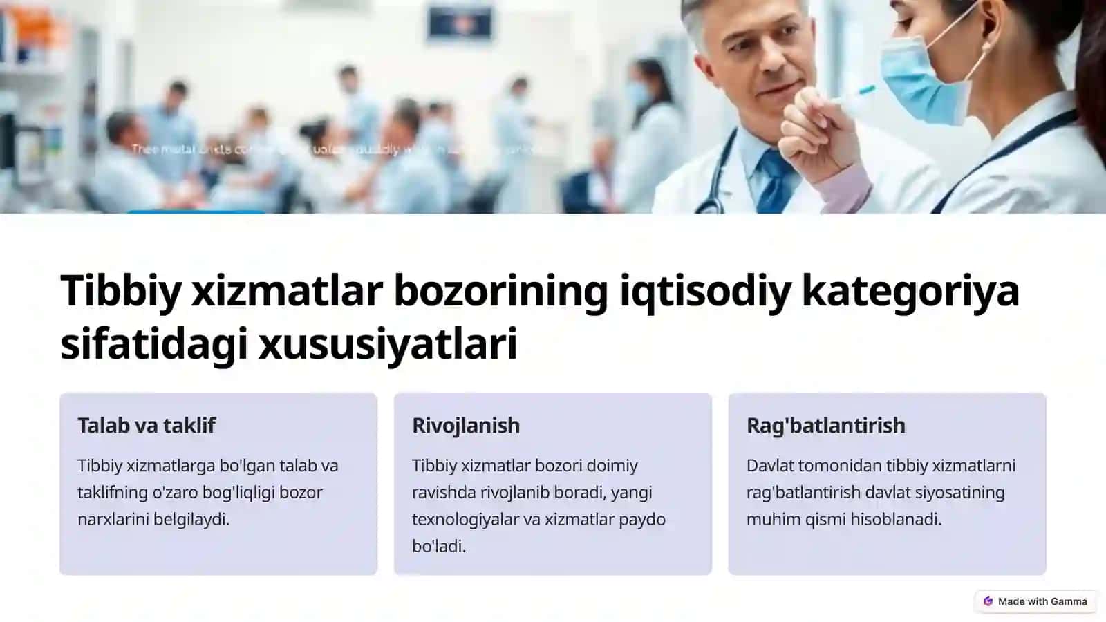 Tibbiy xizmat ko'rsatishda iqtisodiy salohiyat 3