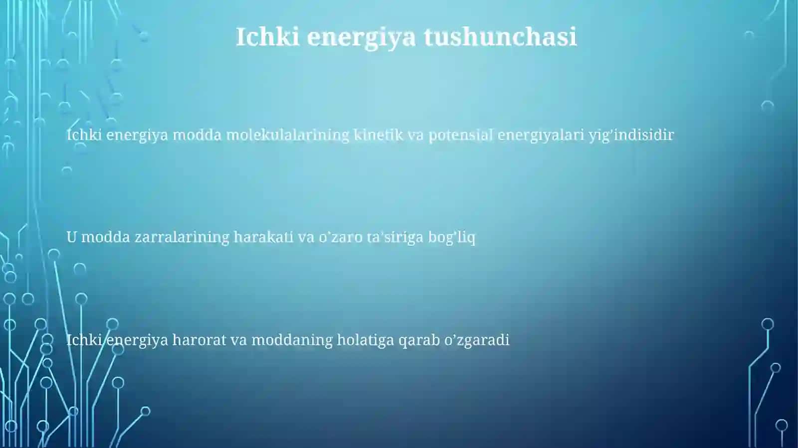 Ichkienergiya.Gazlarningissiqliksigʼimi 3