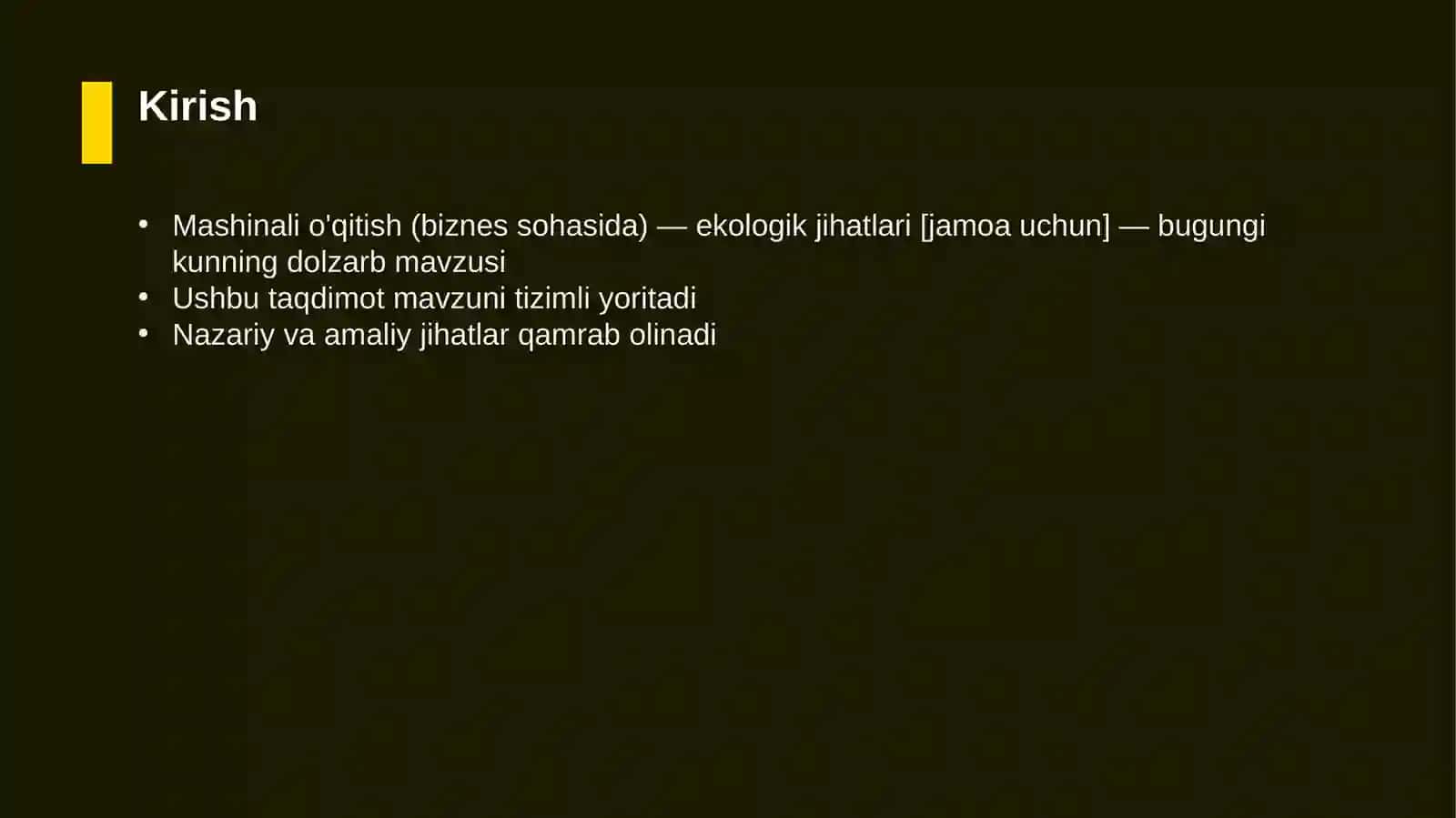 Mashinali o'qitish (biznes sohasida) — ekologik jihatlari [jamoa uchun] 3