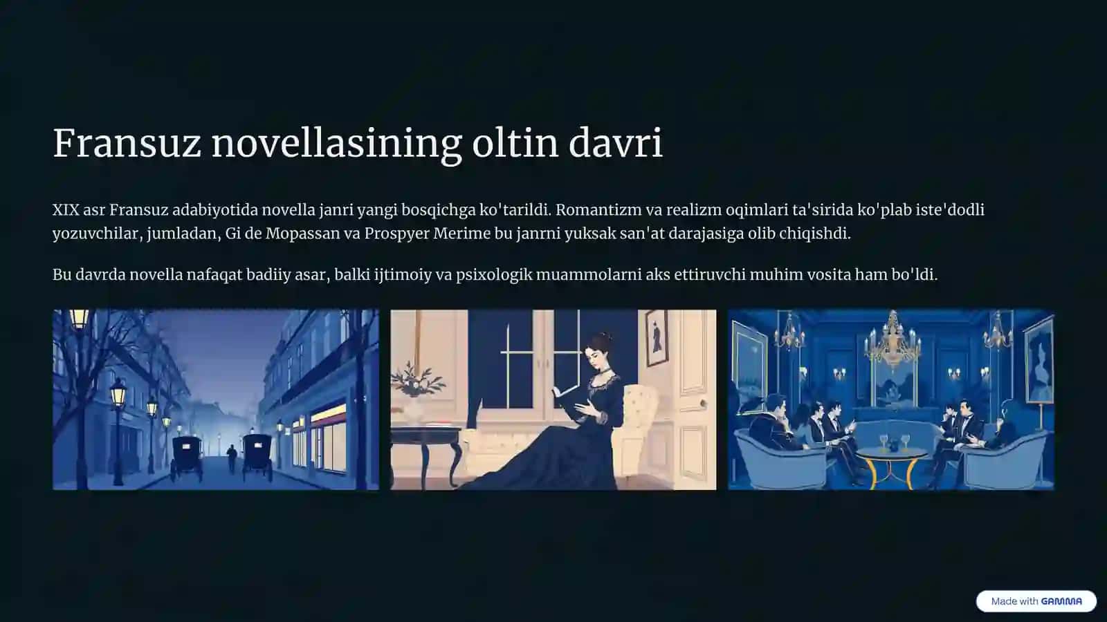 Fransiyada novella janri Gi de Mopassan va Prospyer Merime ijodi misolida 3