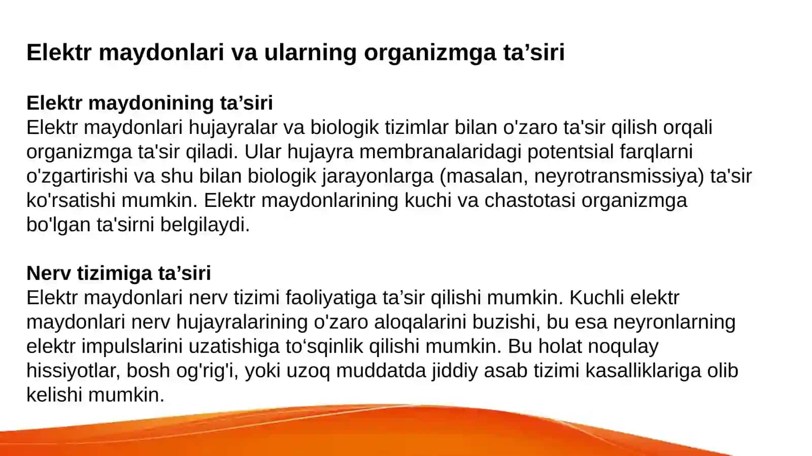 Elektr va magnit maydonlari va ularning organizmga ta’siri 3