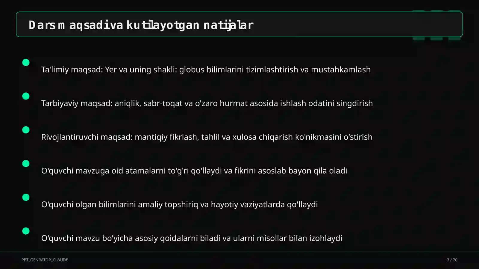 Tabiatshunoslik (1–4) 3
