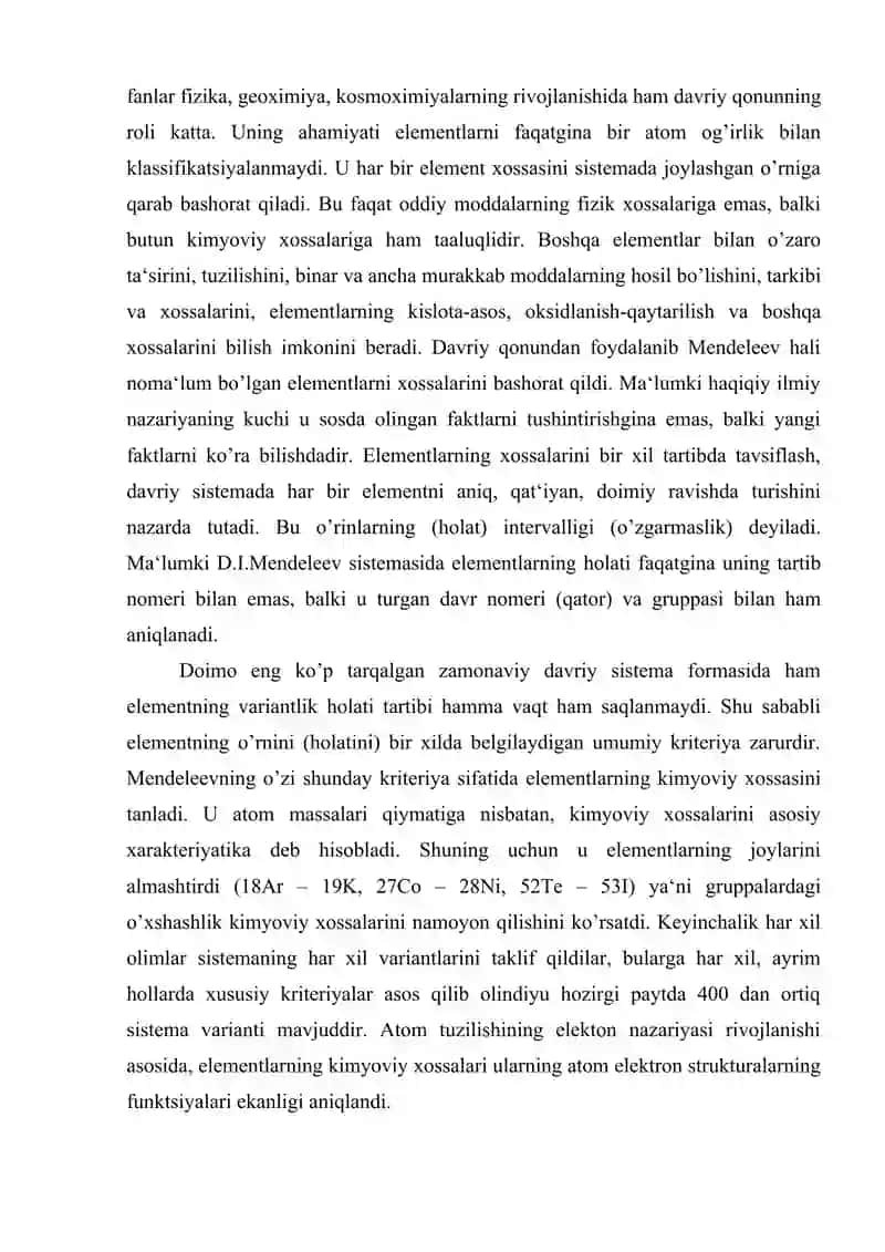 D.I.Mendeleyevning kimyoviy elementlar davriy jadvali va davriy qonuni 3