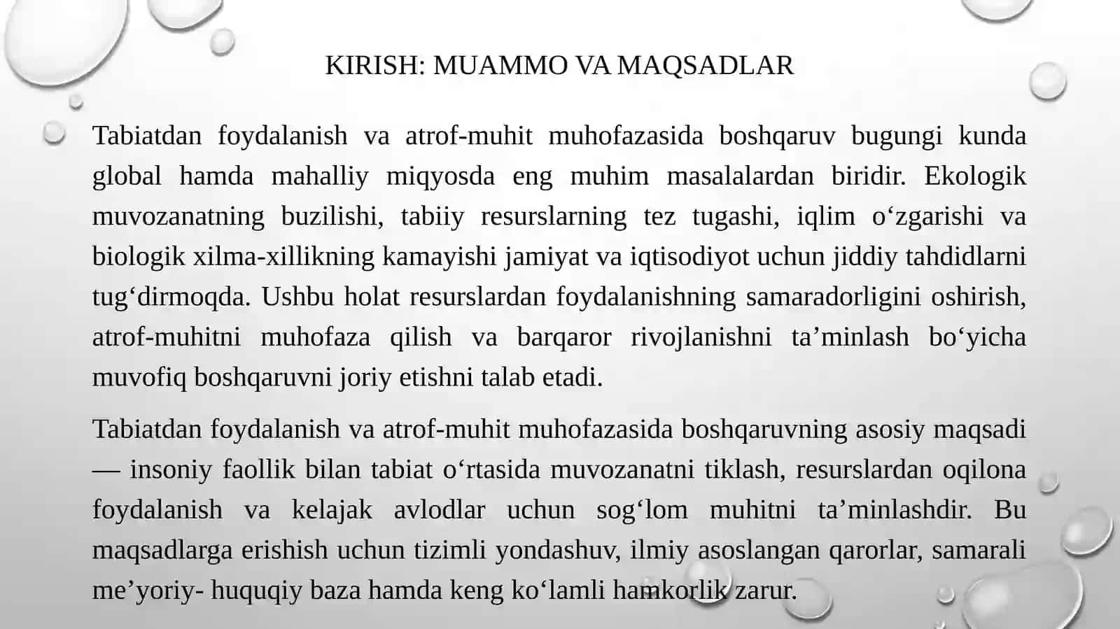 Tabiatdan foydalanish va atrof muhit muhofazasida boshqaruv 3