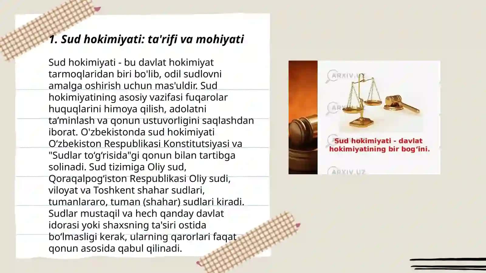 Sud hokimiyati va odil sudlov tushunchasi 3
