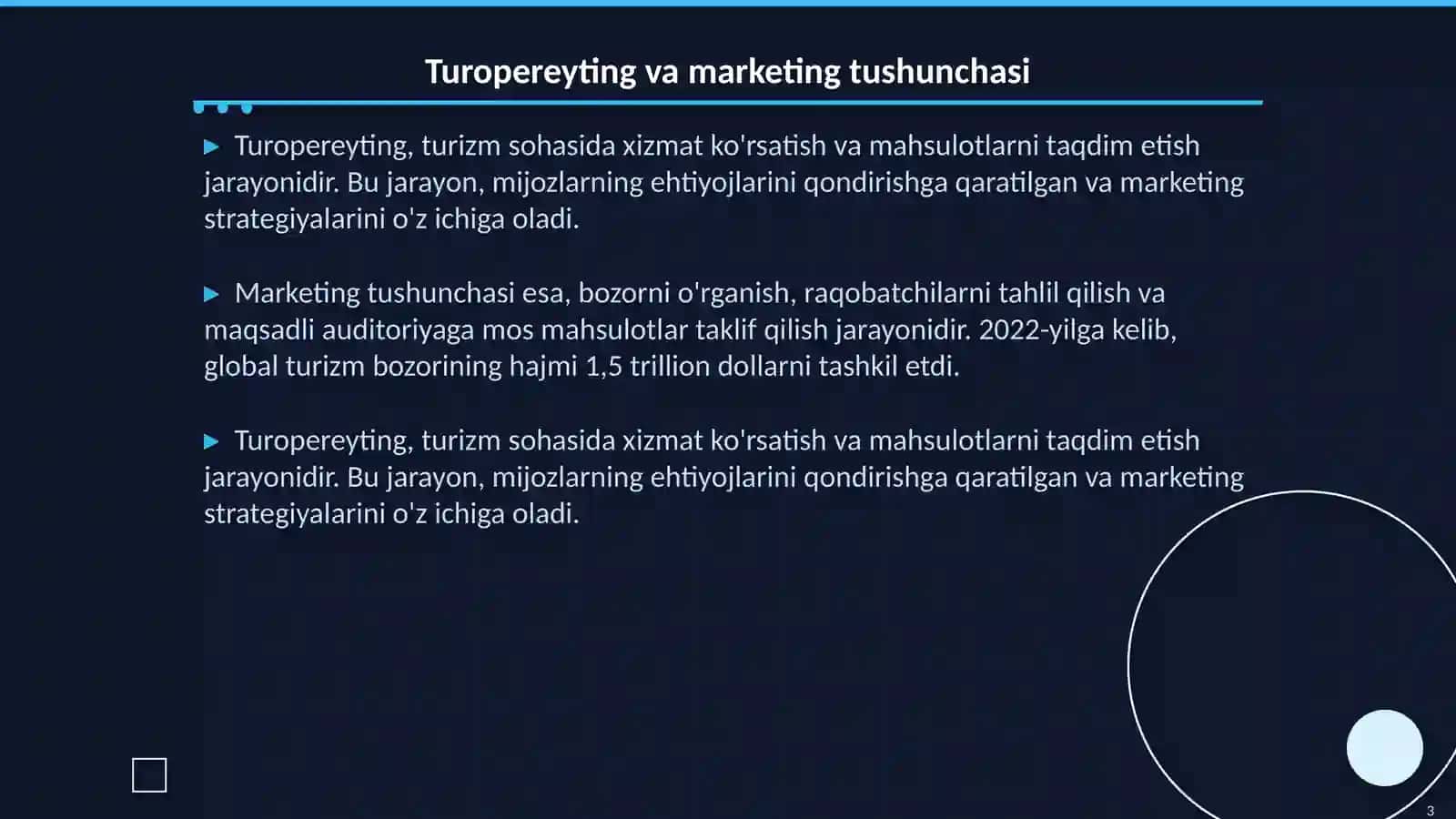 Turopereytingda marketing masalalari 3