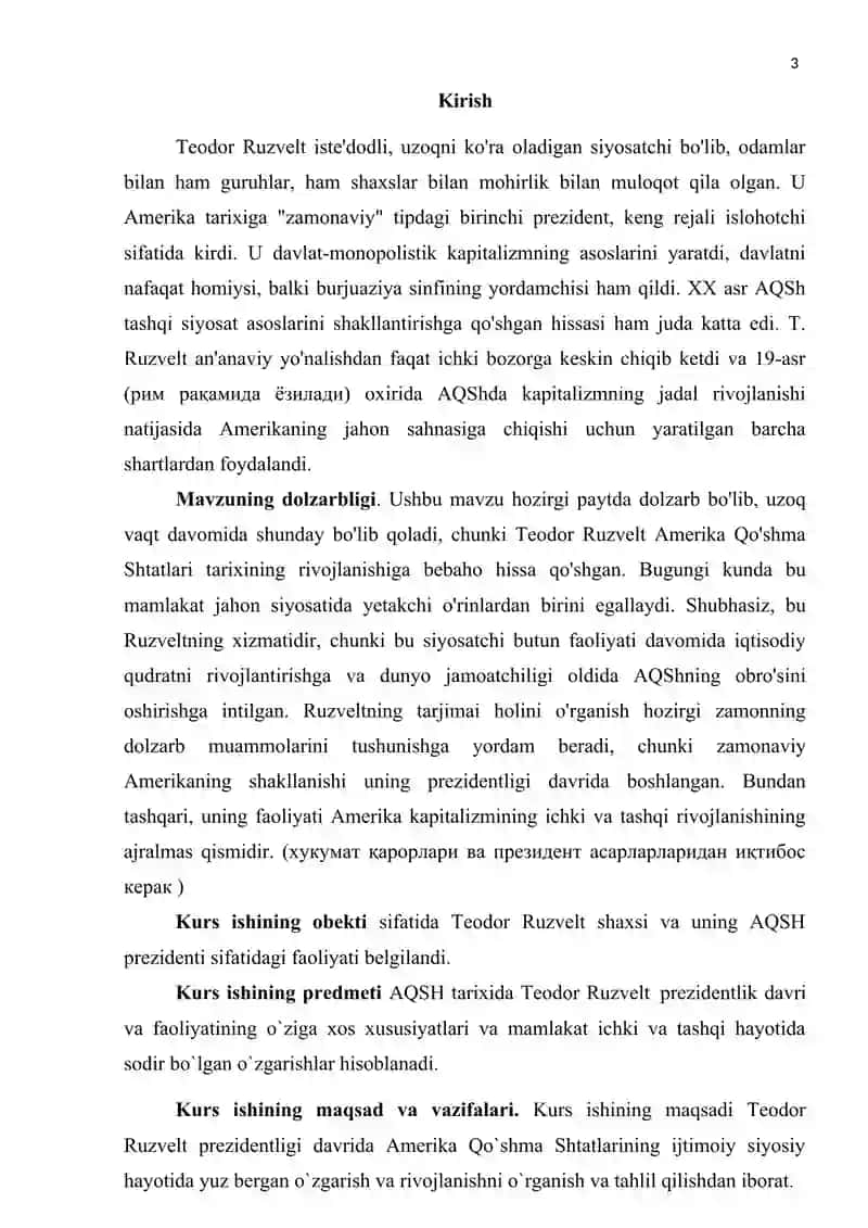 AQSh Teodor Ruzvelt davrida. 3