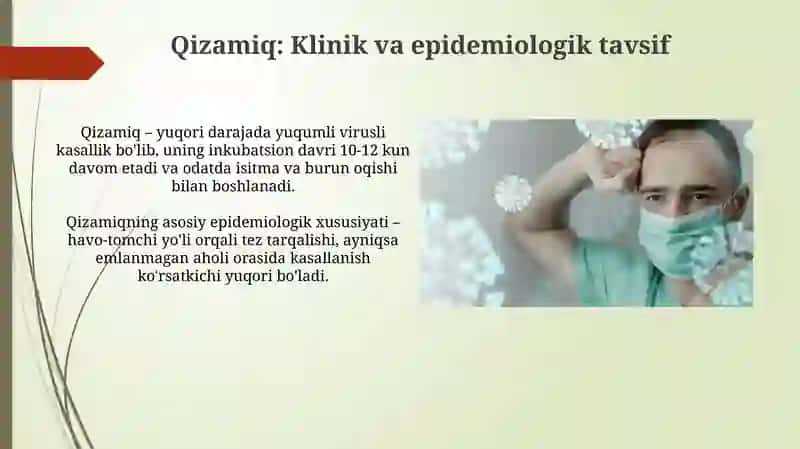 Qizamiq: Klinik va epidemiologik tavsif 3
