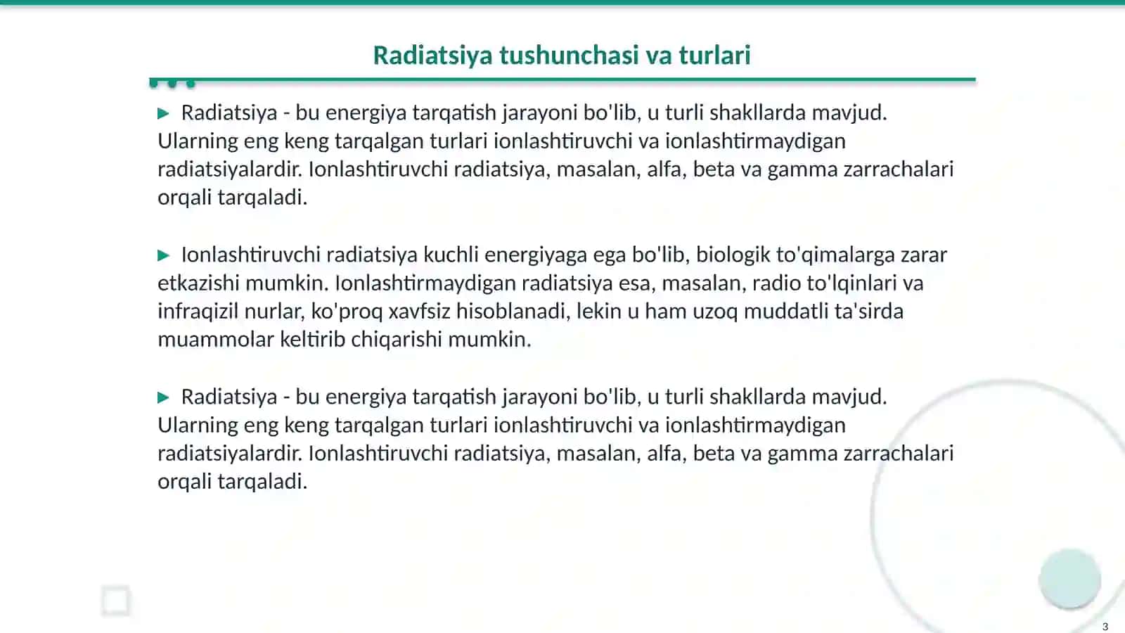 Radiatsiya va uni nazorat qilish: Axborot xavfsizligi nuqtai nazaridan 3