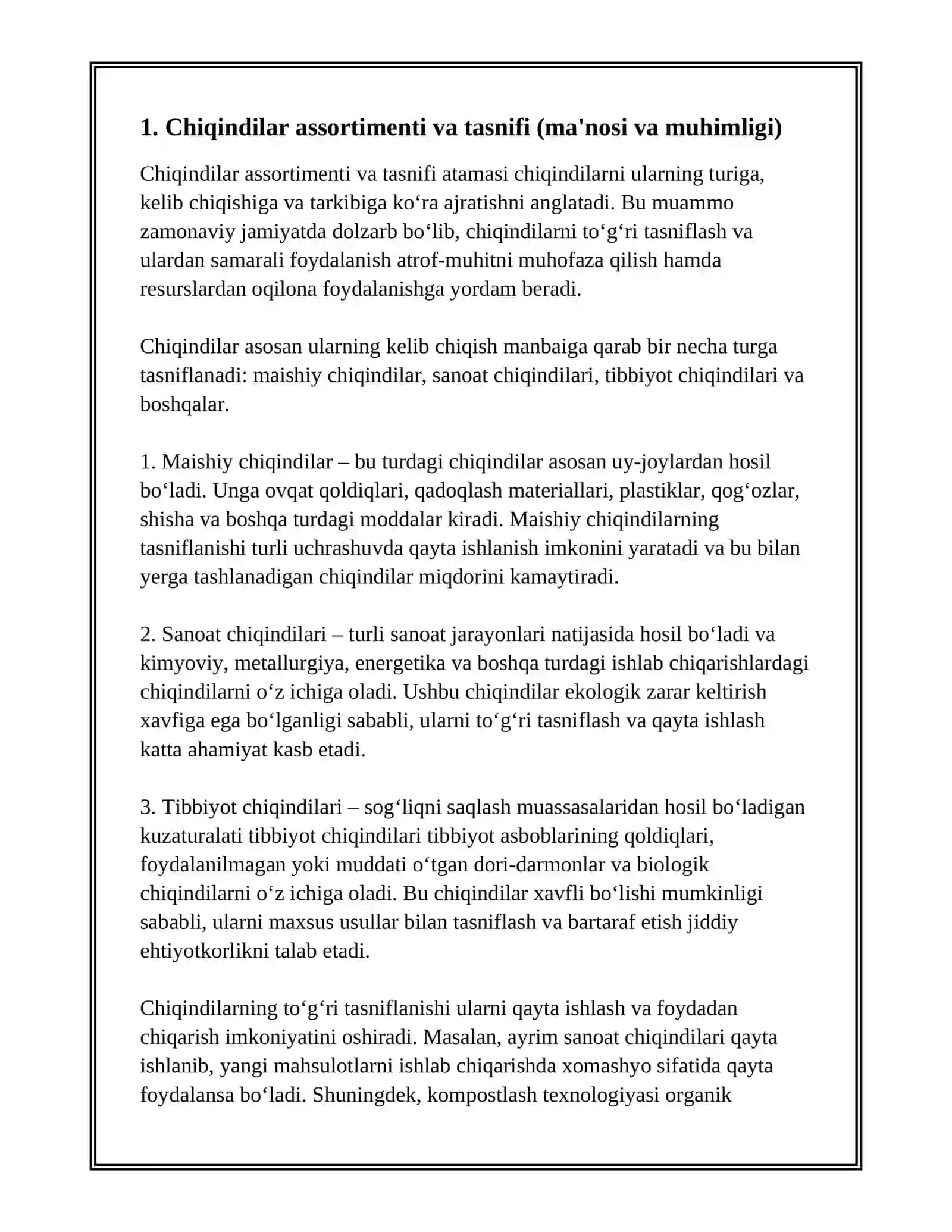 CHIQINDILAR ASSORTIMENTI VA ISHLATILISHI 3