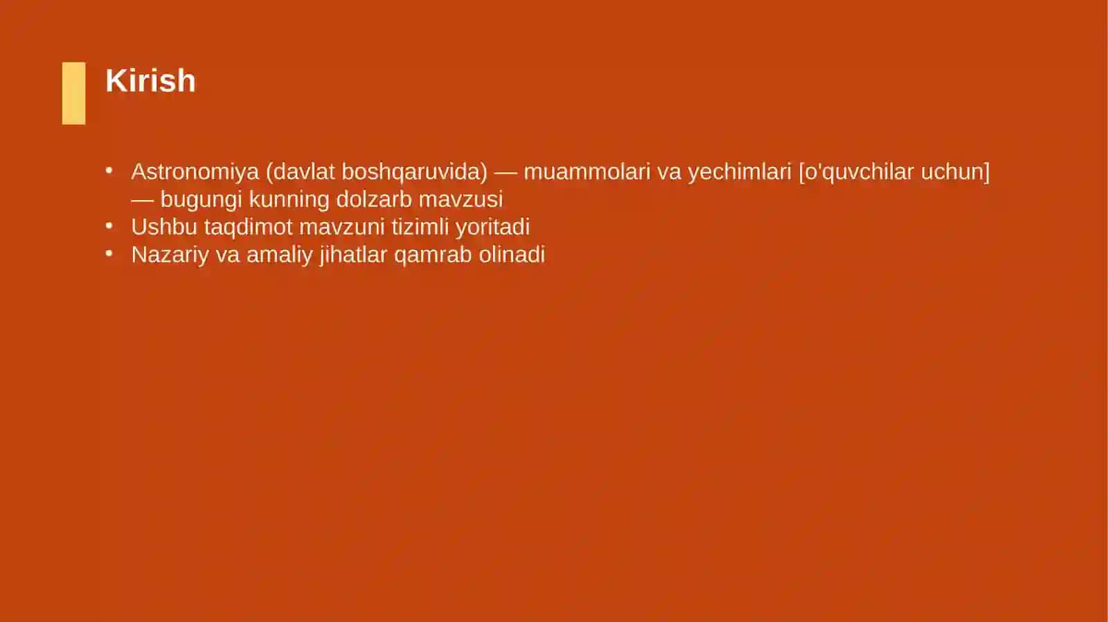 Astronomiya (davlat boshqaruvida) — muammolari va yechimlari [o'quvchilar uchun] 3