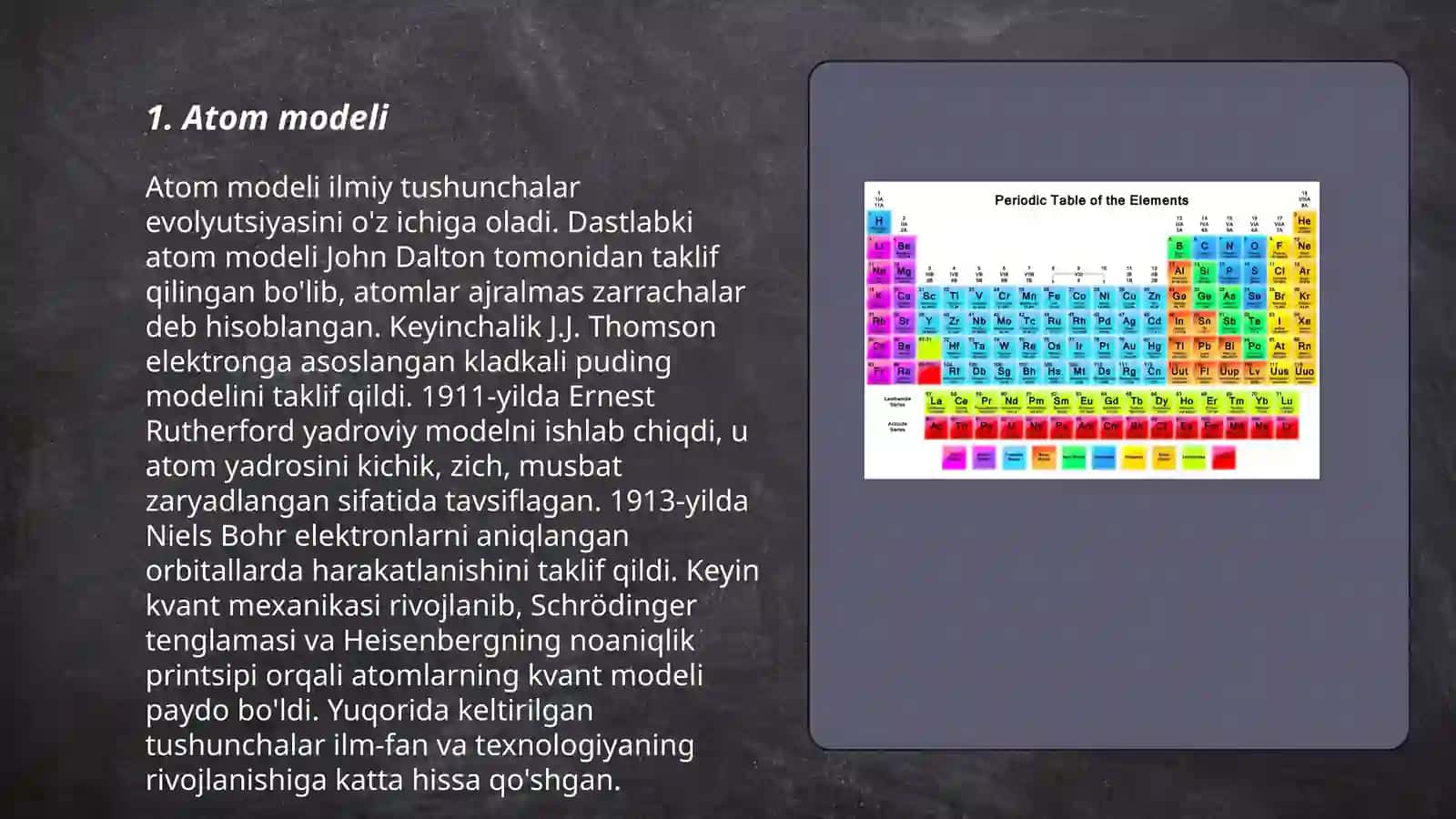 Atom tuzilishi. D.i mendeleyev oʻng davriy sistemasi 3