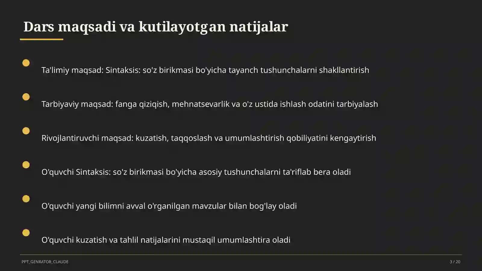 Sintaksis: so'z birikmasi (8-sinf) 3