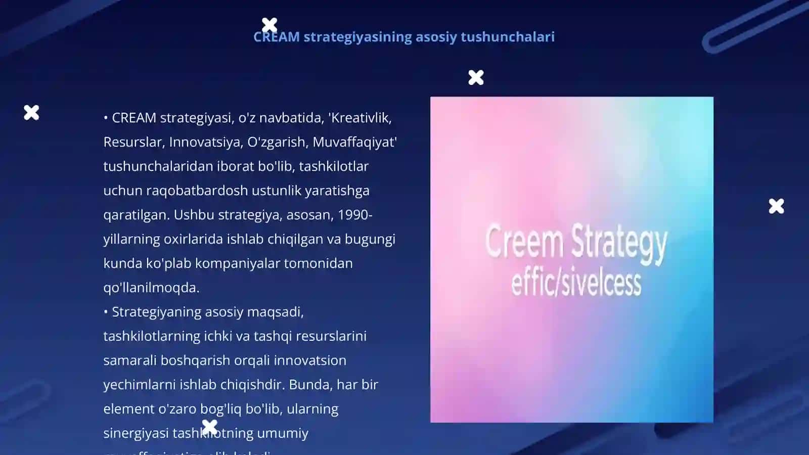 CREAM strategiyasi va undan samarali foydalanish 3