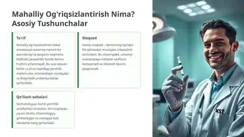 Tibbiyotda ogʼriqsizlantirishning umumiy usullari. Toʼliq tavsiyalar. 3