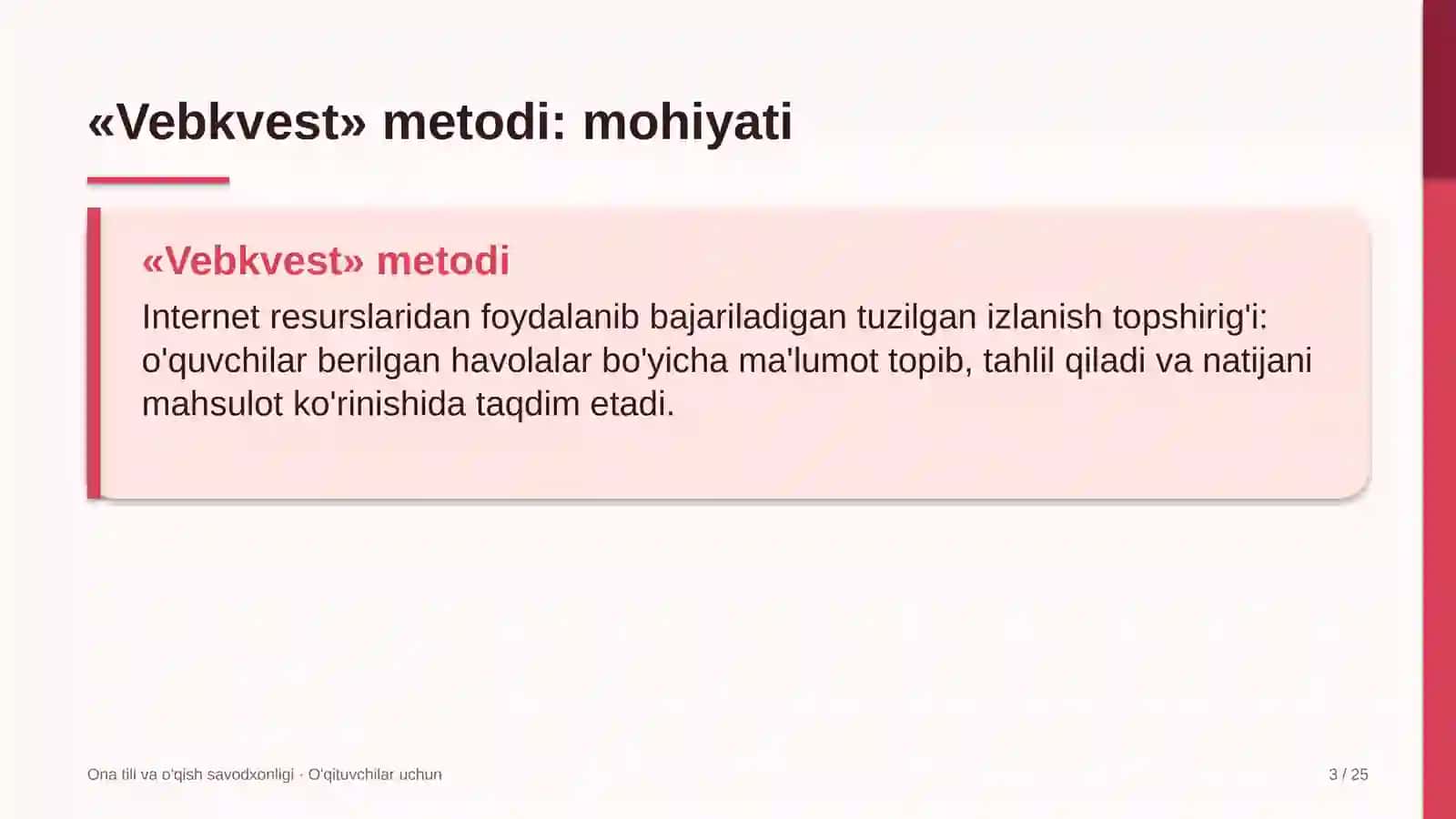 ona tili va o'qish savodxonligi darslarida vebkvest metodidan foydalanish 4116 3