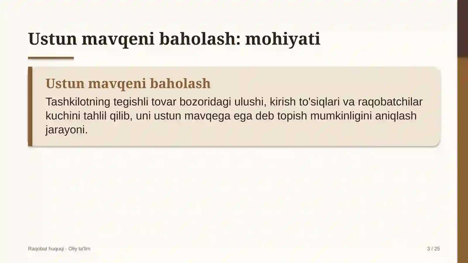 Yog'ochni qayta ishlash korxonalarida bozordagi ustun mavqeni baholash 3