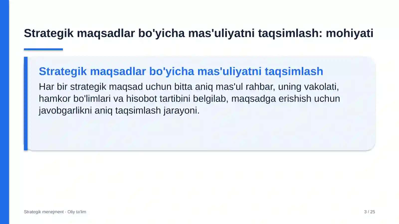 tibbiyot oliy ta'lim muassasalarida strategik maqsadlar bo'yicha mas'uliyatni taqsimlash 7088 3