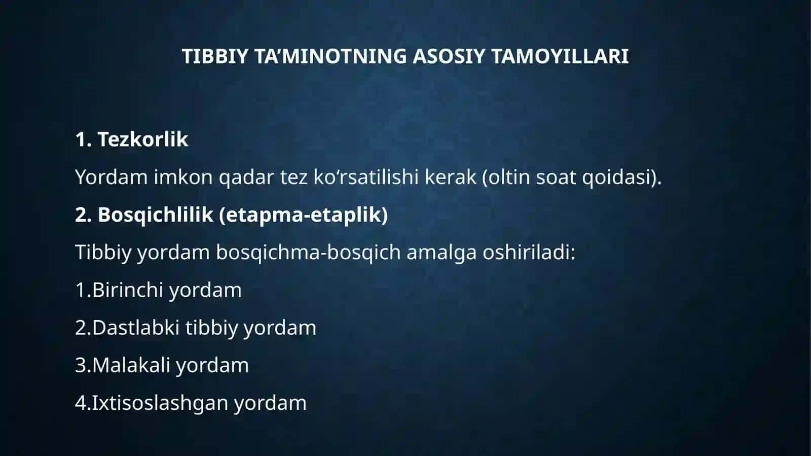 Favqulodda vaziyatlar xavfi tug'ilganda va sodir bo'lganda aholini evakuaciyalashni tibbiy ta'minlash 3