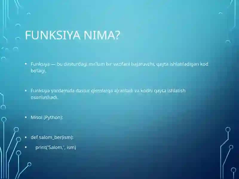 Dasturlashda funksiyalar va modullar 3