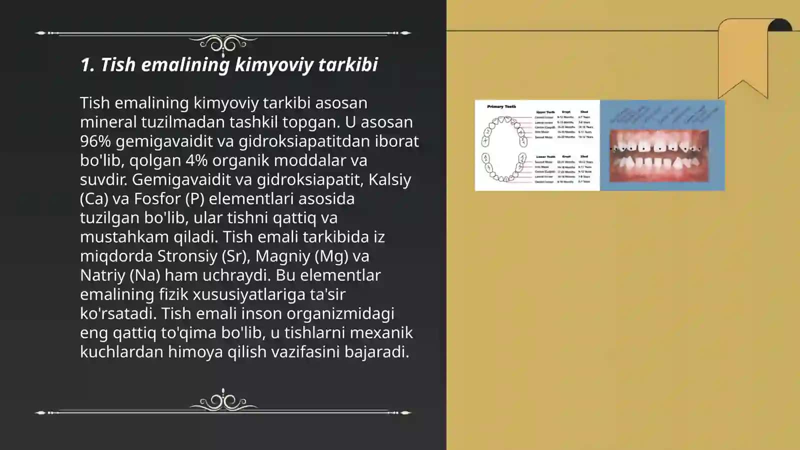 Tishning Kimyoviy tarkibi 3