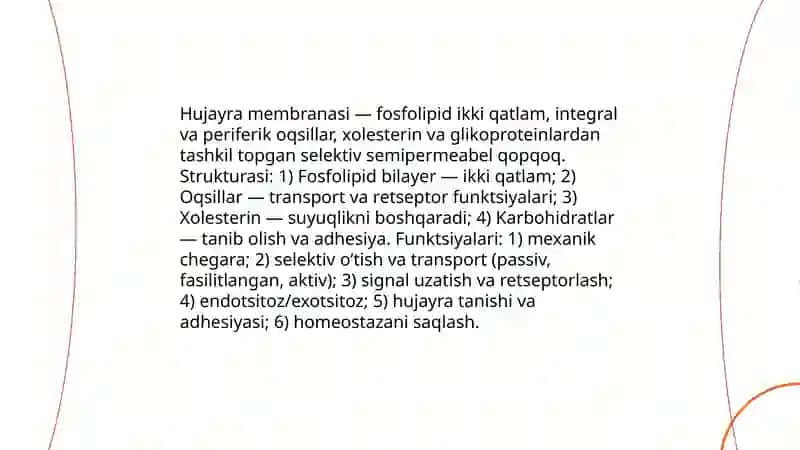 Hujayra tarkibiy qismlari va xillari 3