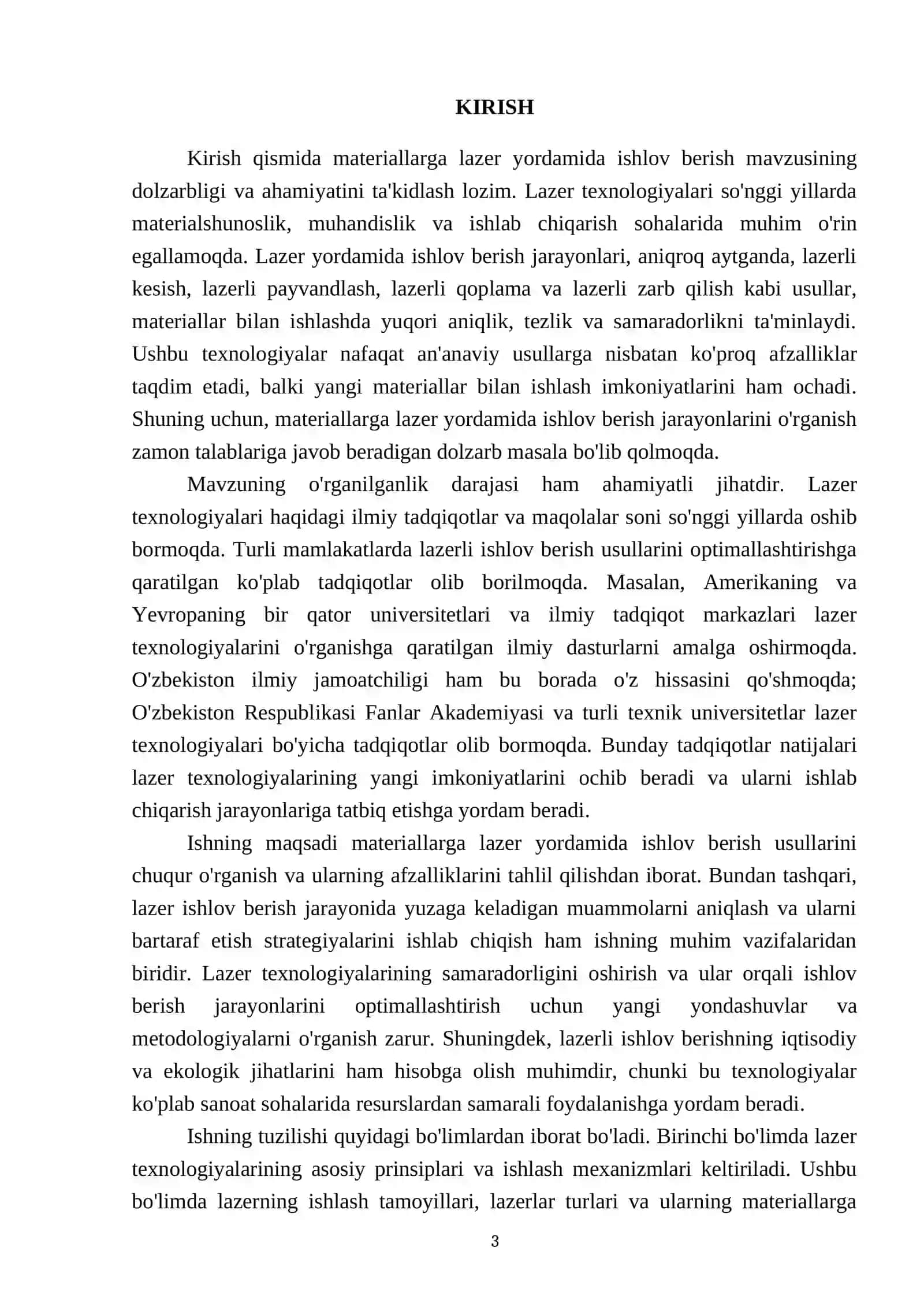 Materiallarga lazer yordamida ishlov berish 3