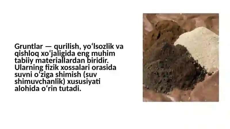 Gruntlarning suvshimuvchanlik xususiyati 3