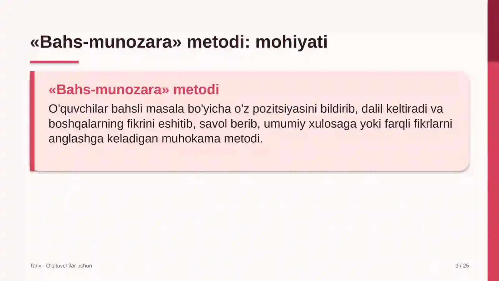 tarix darslarida bahs munozara metodidan foydalanish 4817 3