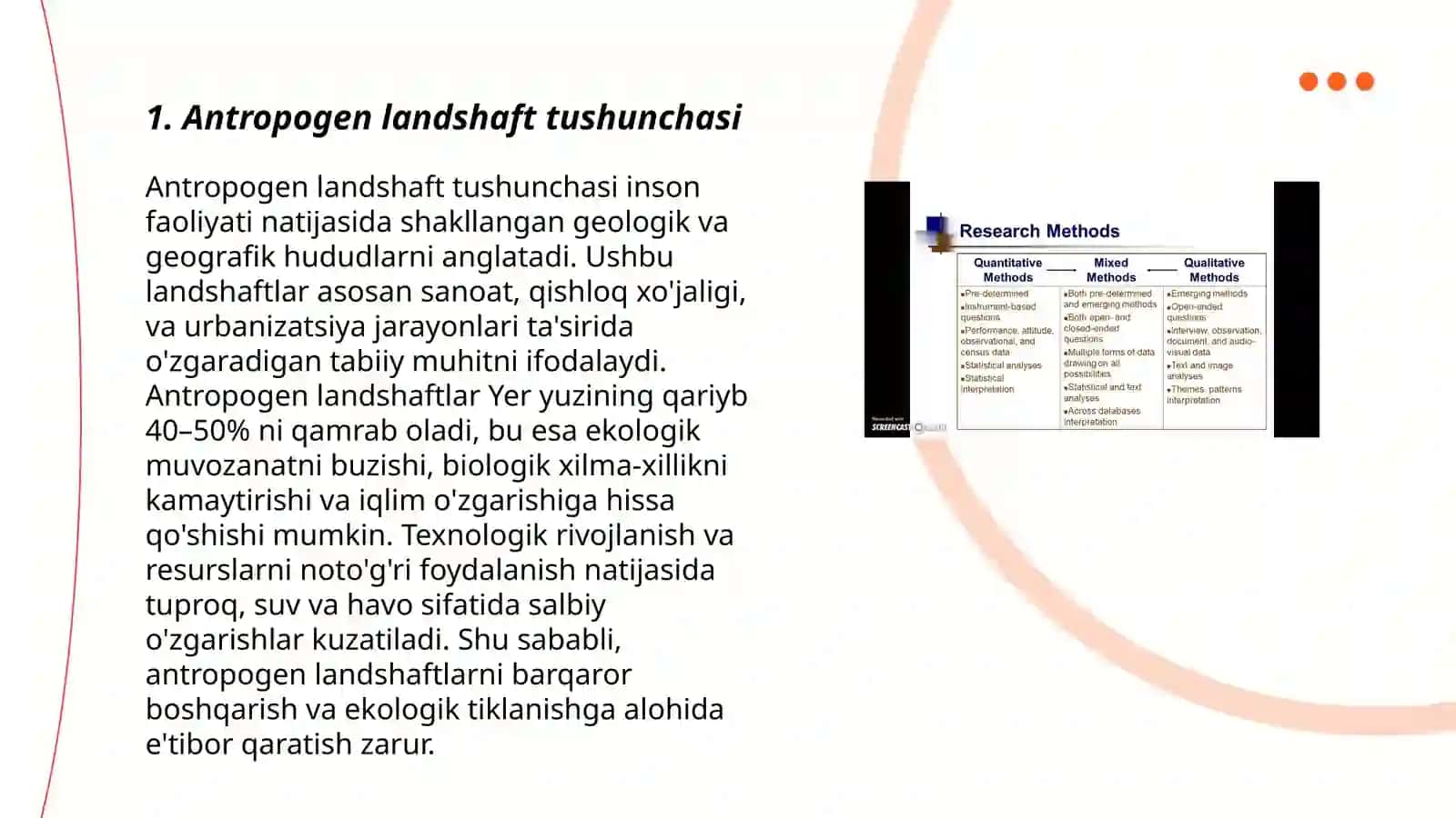 Antropogen landshaftlarni tadqiq etish uslublari 3