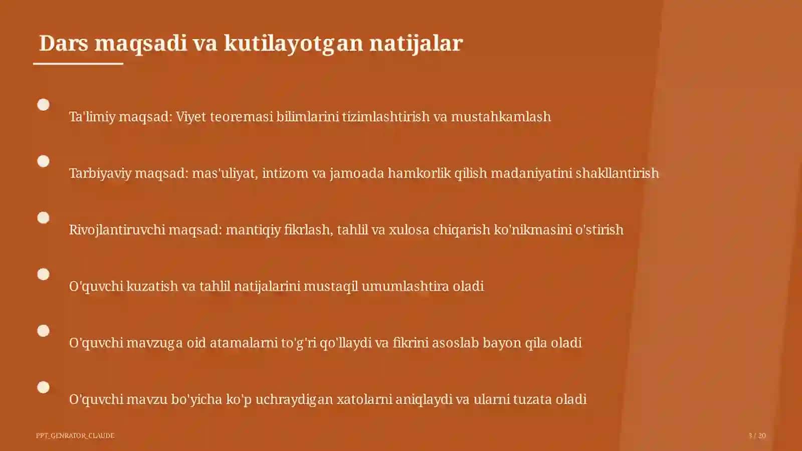 Viyet teoremasi (8-sinf) 3
