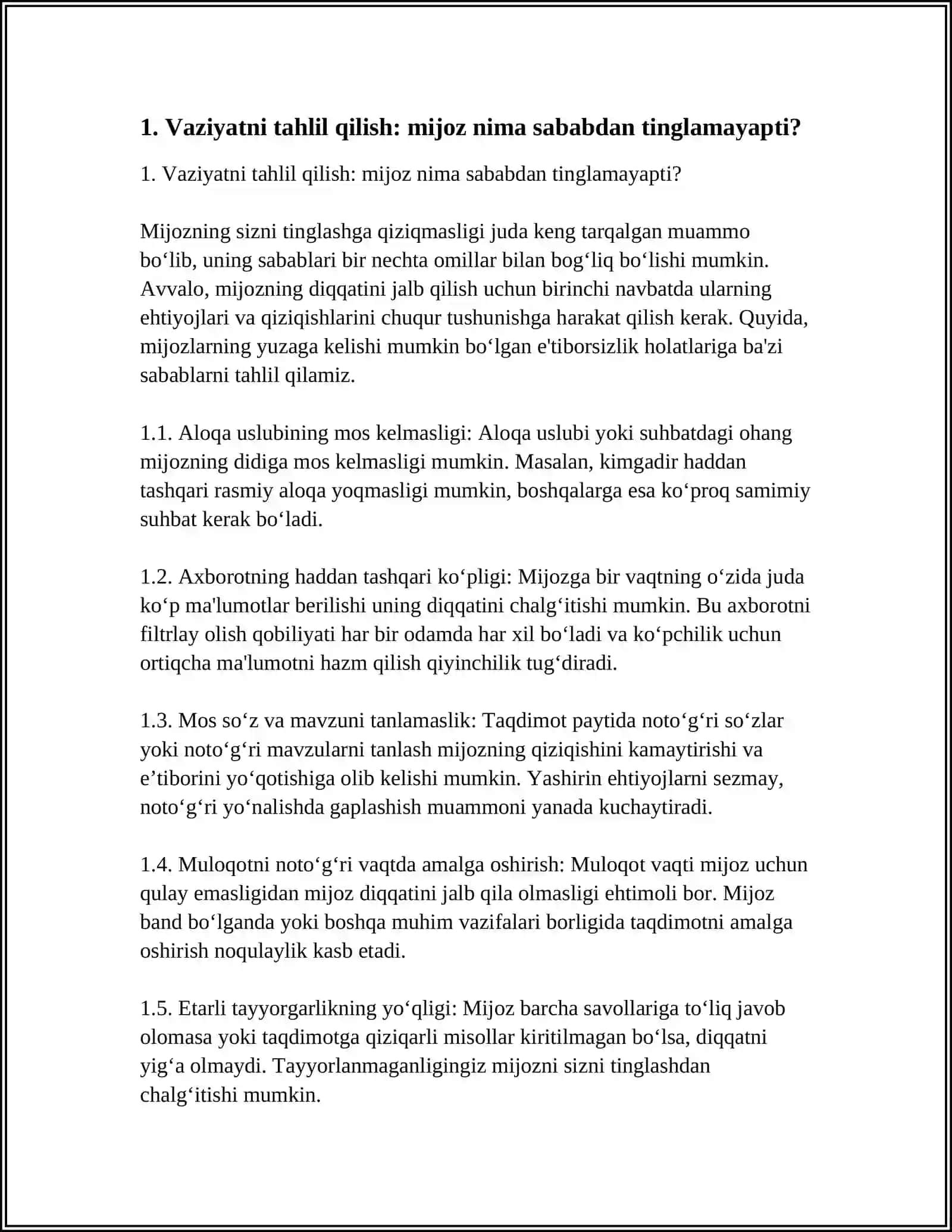 SUHBAT DAVOMIDA MIJOZ KO’P VAQTDAN BERI SIZNI TINGLAMAYAPTI 3