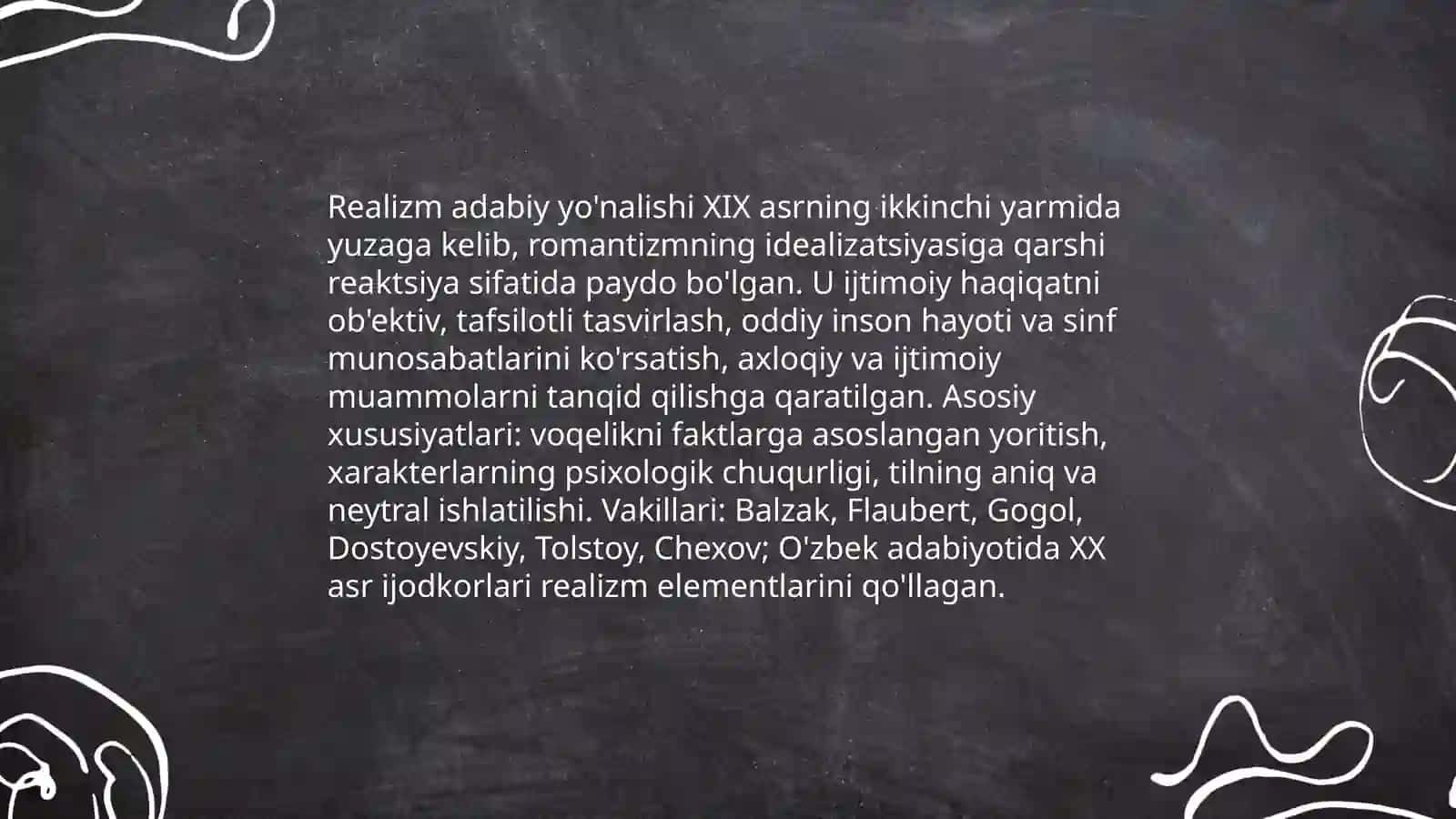 Realizm adabiy yo'nalishi 3