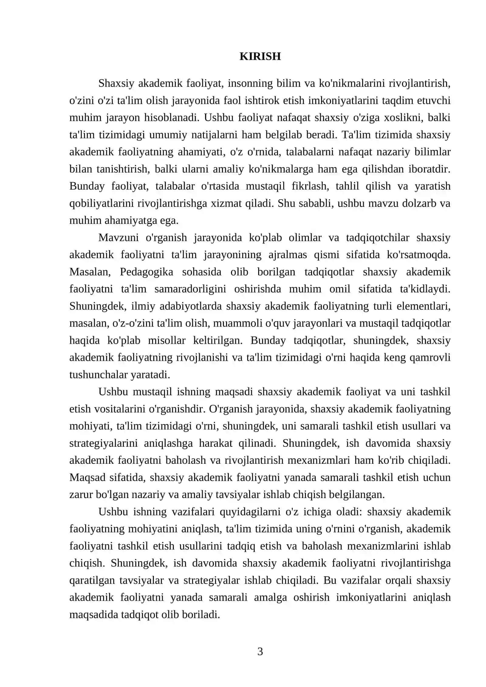 Shaxsiy akademik faoliyat va uni tashkil etish vositalari 3