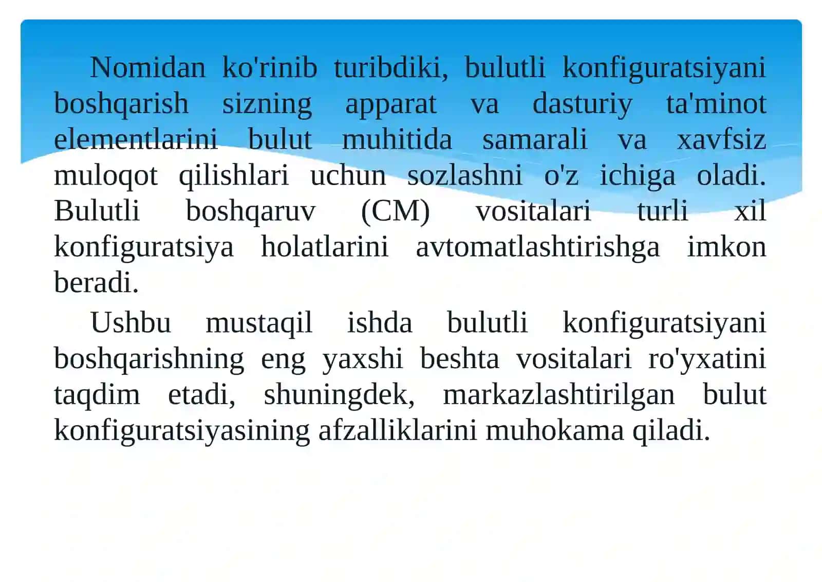 Bulut konfiguratsiyasi 3