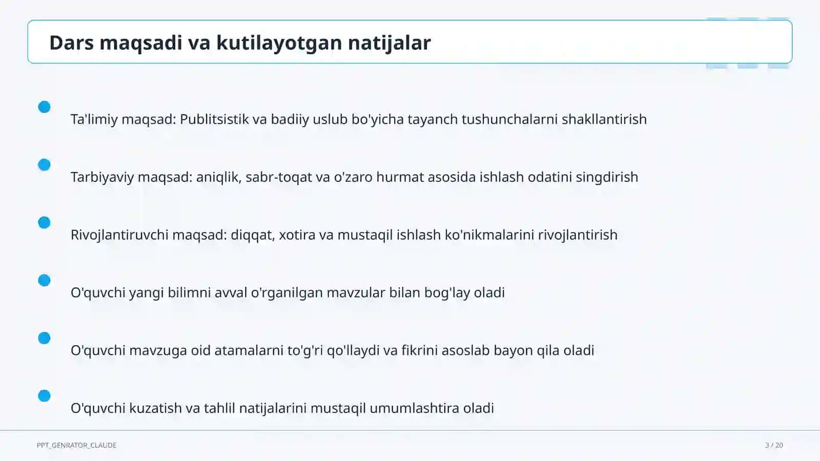 Publitsistik va badiiy uslub (10-sinf) 3