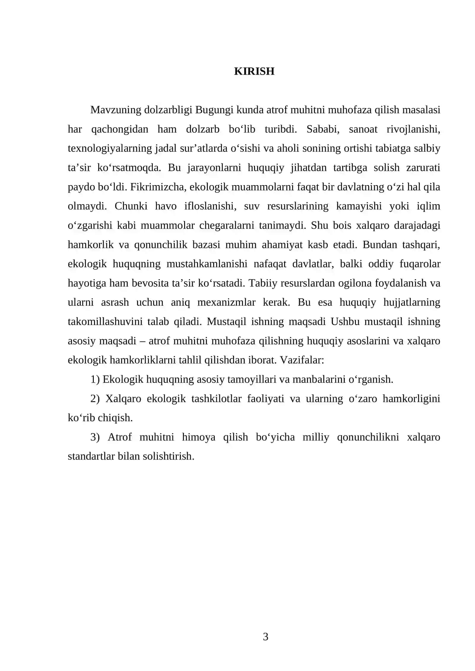 Atrof muhitni muhofaza qilishning xuquqiy asoslari va halqaro ekologik hamkorliklar 3