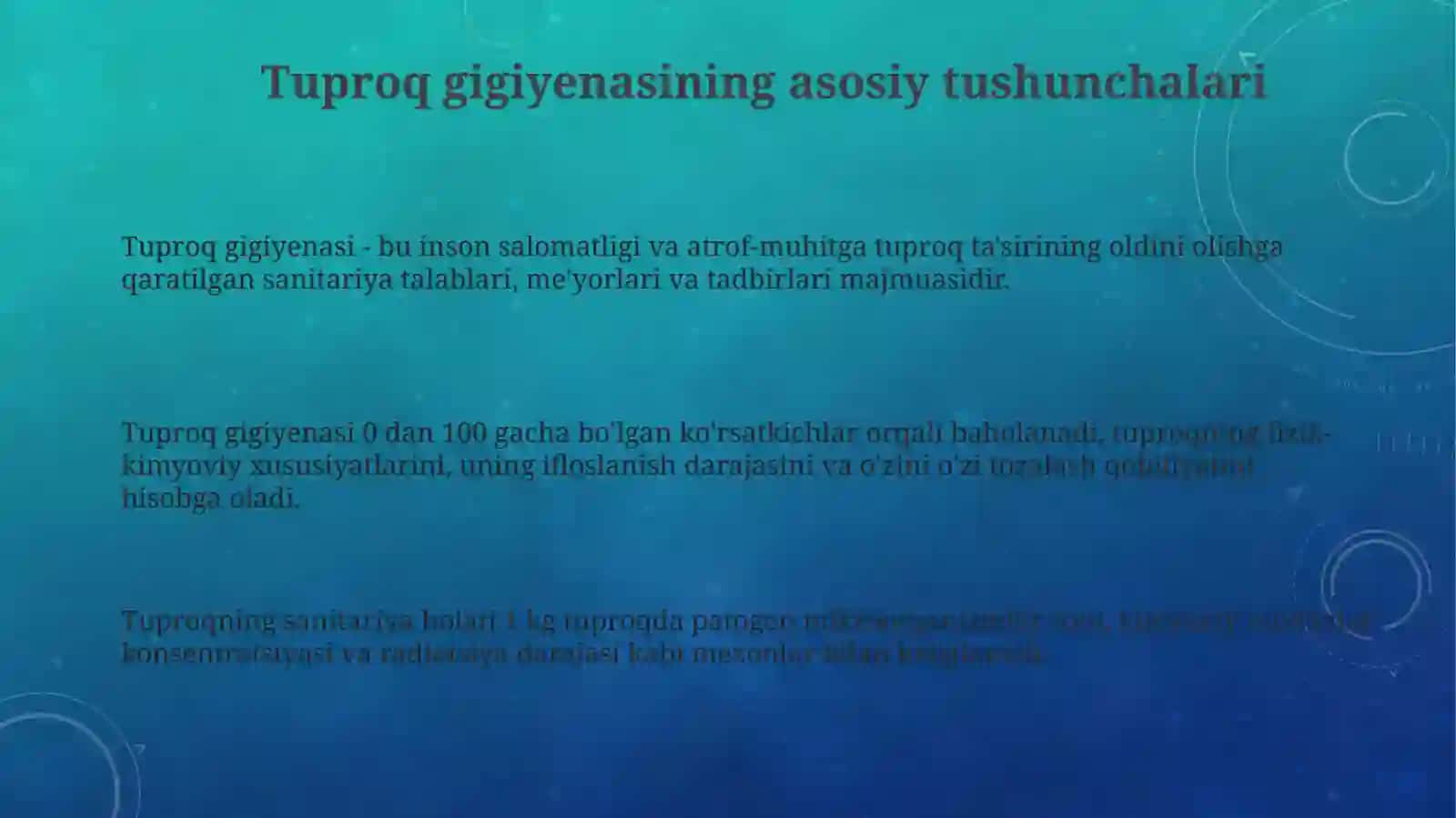Tuproq gigiyenasi fizik va kimyoviy xususiyatlari 3
