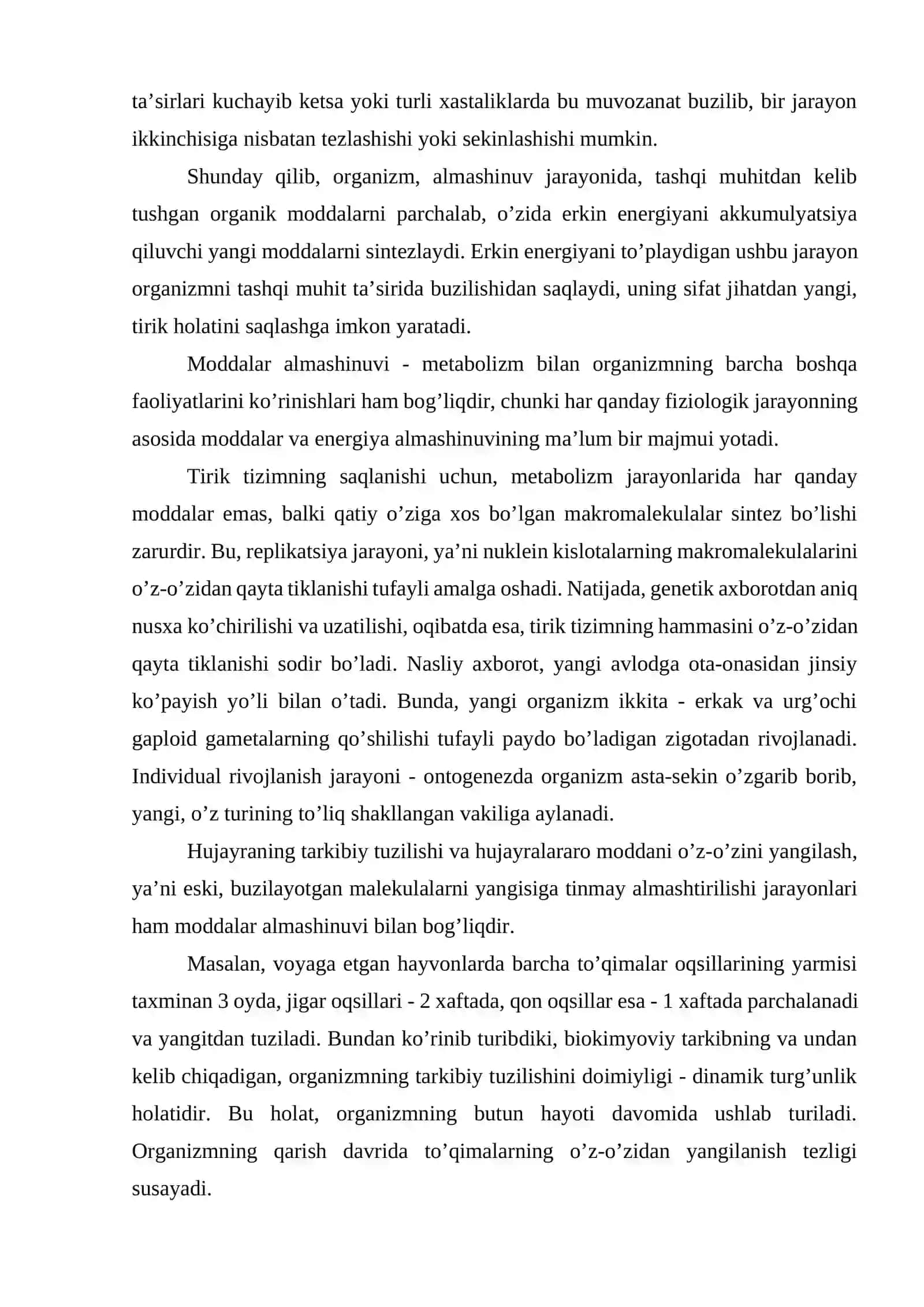 Organizm, tashqi va ichki muhit, gomeostaz 3
