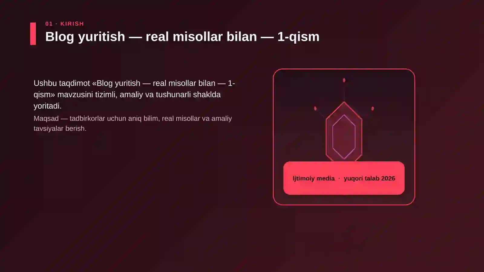 Blog yuritish — real misollar bilan — 1-qism 3