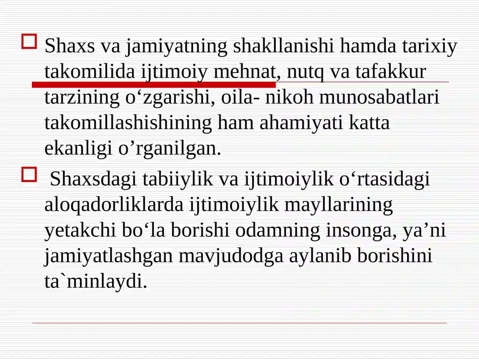 SHAXSNING JAMIYATDA IJTIMOIYLASHUVI VA BOSHQARUV PSIXOLOGIYASI. SHAXS IJTIMOIYLASHUVI VA IJTIMOIY HULQ-ATVOR 3