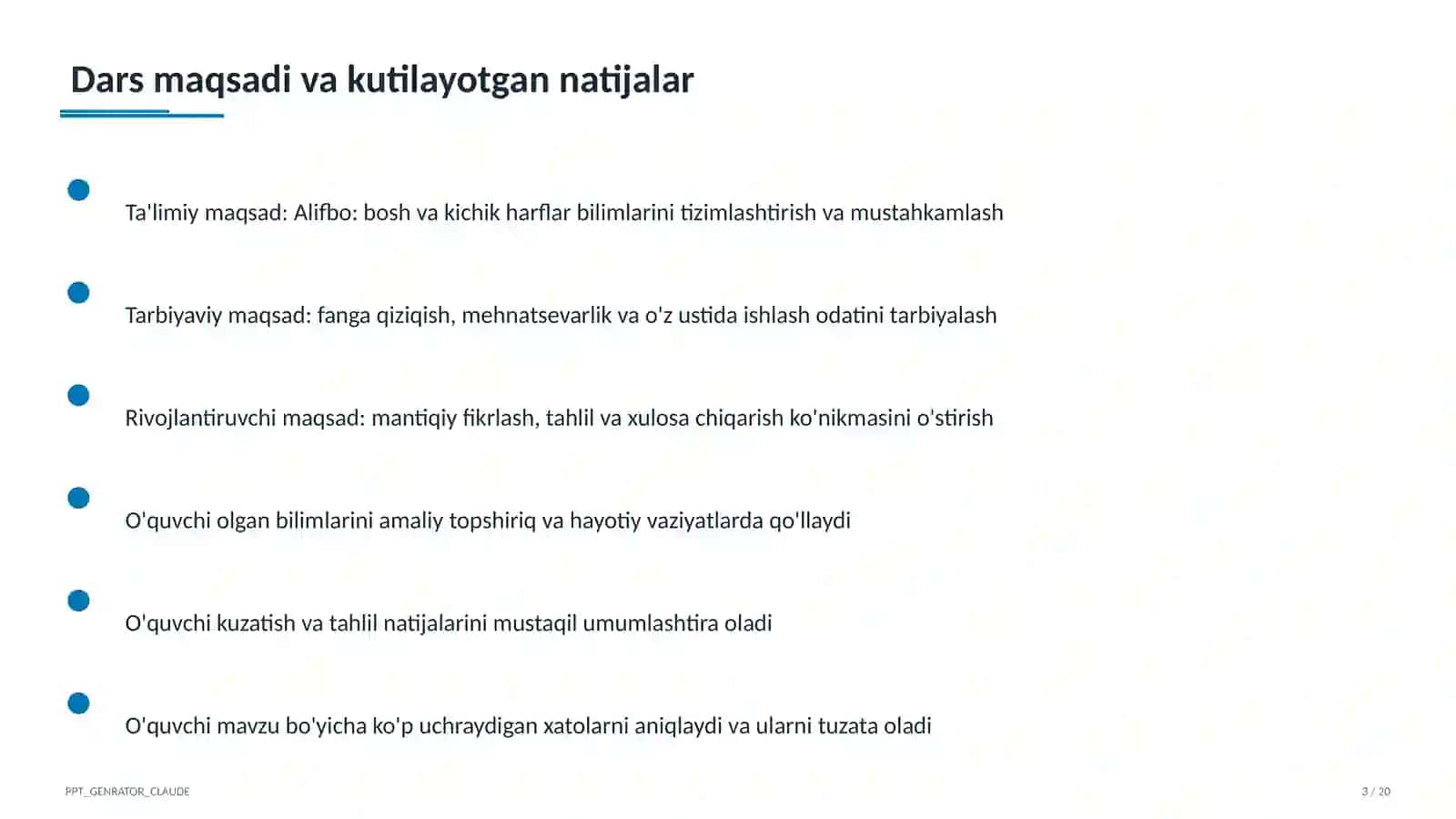 Alifbo: bosh va kichik harflar (1-sinf) 3