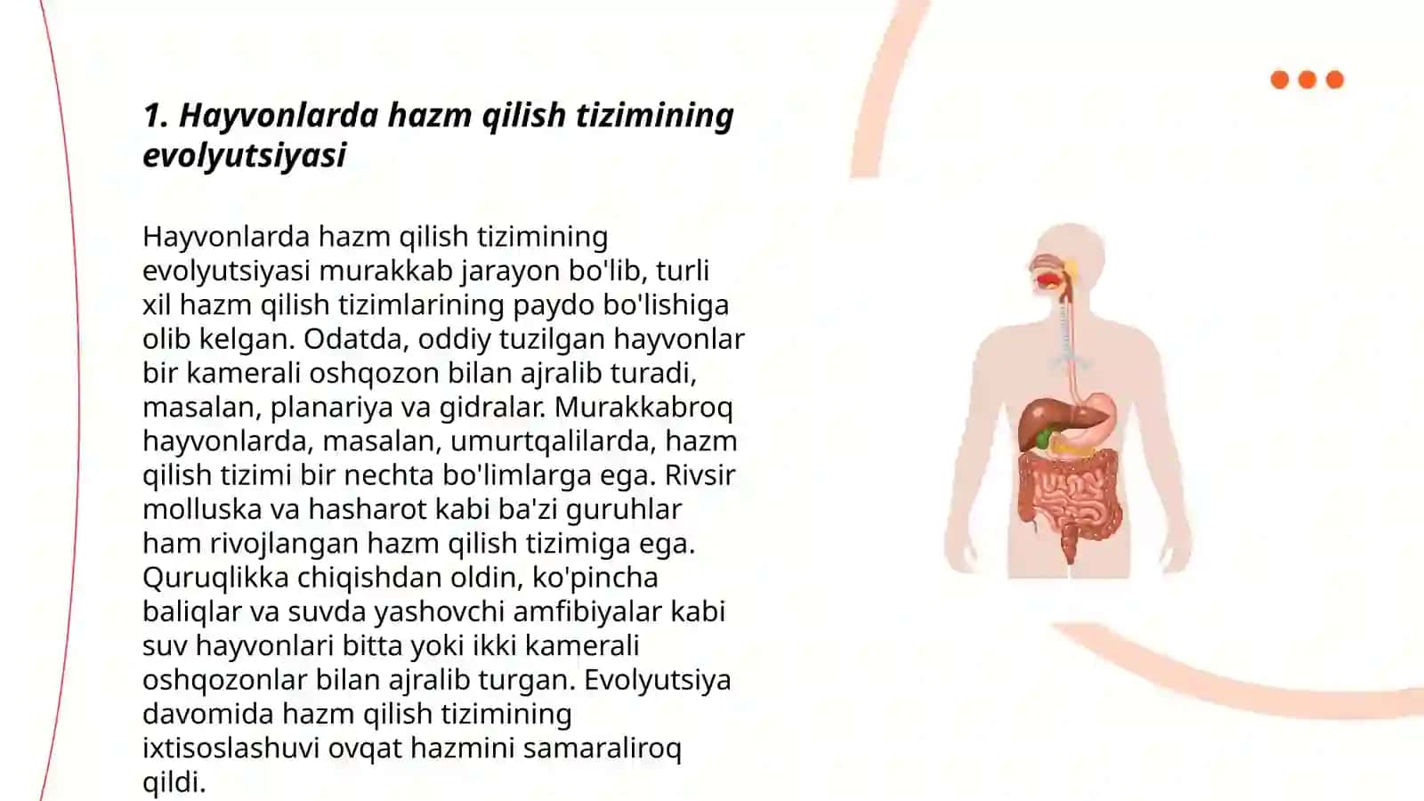Hayvonlarning hazm qilish organlari evaluatsiyasi 3